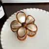 Pinza Pequeña de Agarre de Alta Gama Retro Pinza Sencilla para Cola de Caballo Tocado de Ácido Acético Pasador Pasador de Flor de Tiburón Ámbar Accesorio para el Cabello