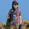 Camiseta Estampada de Secado Rápido para Mujer Cuello Alto Manga Corta Verano Delgada Transpirable Manga Media Deportes al Aire Libre Senderismo y Montañismo Ropa de Secado Rápido