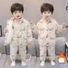 Pijama de Invierno para Niños Traje de Terciopelo Coral para Niños Grueso Forrado de Felpa Cálido Ropa de Casa de Lana de Cordero para Bebé Niño
