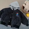 Chaqueta de Algodón con Capucha Acolchada para Niños Estilo Nuevo Otoño e Invierno 2025 Algodón de Dibujos Animados para Niños y Niñas..