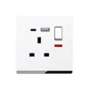 Panel de toma de corriente de interruptor ultrafino tipo acrílico toma de carga tipo c 20/40A alta potencia múltiple británica