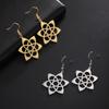 Pendientes de acero inoxidable para mujer con borlas y flores pequeñas de corte de acero de titanio de fábrica directa de Yiwu