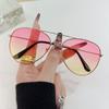 3026 gafas de sol estilo aviador para hombre y mujer gafas de sol anti-ultravioleta tendencia nuevas gafas retro una generación de pelo