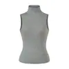 Lyocell Tencel Estilo Desejo Puro Garota Apimentada Regata de Gola Alta com Ombros Estreitos Moda Versátil Europeu e Americano Slim-Fit Roupa de Baixo Camisa Base para Mulheres
