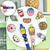 Serie de bolígrafos de dibujos animados de comida transfronterizos, accesorios de cuentas, parches gruesos de goma blanda perforados de doble cara, cuentas quemadas, accesorios de cuentas