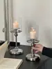 Base de candelabro de oro envejecido retro francés Accesorios de exhibición para mesa de boda europea Adorno decorativo de imitación