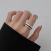 Anillo de Plata S925 Geométrico Simple Alambre Retorcido de Doble Capa Anillo Grueso Brillante Trenzado de Cáñamo Anillo Popular en Ins Joyería J9727