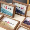 Adornos Personalizados de Marco de Fotos con Piedras de Cristal Naturales Grava de Amatista Ágata Doce Constelaciones Marco de Fotos Manualidades de Cristal