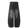 Nova moda primavera 2025 masculina calça jeans casual cor sólida algodão cintura larga calças fornecimento por atacado