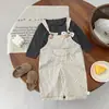 Overol a Rayas Estilo Coreano para Niños y Niñas Primavera y Otoño Mono Holgado de Algodón Puro para Bebé Ropa Casual para Exteriores para Bebé