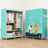 Armario Sencillo de Tela Armario Closet de Dormitorio Barra Colgante Perchero Montaje Elegante Perchero Creativo Tubo de Acero Engrosado