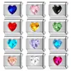 Corazón estampado con diamantes, personalizado, hecho a mano, único, italiano, DIY, accesorios para pulseras de acero inoxidable y joyería - abastecimiento