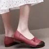 Zapatos de Madre de Suela Blanda 2026 Otoño Nuevo Estilo Cómodos Casuales de Cuero Zapatos Planos Retro para Mujer Mocasines de Retazos de Cuero Suave para Mujer