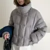 Chamarra de plumón acolchada estilo coreano 2026 Invierno Simple Versátil Cuello alto para mujer Corta Casual Engrosada Cálida Ropa de abrigo Moderna Pinghu