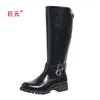 Juyuan 2026 Novas Botas Femininas Plus Size para Comércio Exterior WISH Amazon Europeu Americano Feminino com Zíper Lateral de Meia-Bota de Couro