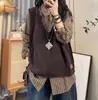 Nuevo chaleco de punto con cuello en V para mujer, chaleco exterior artístico casual de corte holgado estilo coreano