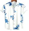 Camisa de manga larga para hombre con estampado digital de verano transfronterizo, camisa de palmera de coco estilo Hawái, cárdigan estampado para hombre 130g