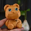 Ornamento Urso de Diamante de Sândalo Dourado Cipreste Bebê Homens e Mulheres Bagagem de Mão Brinquedo Cultural Peça de Mão Animal de Estimação Desenho Animado Criativo Pendente para Bolsa