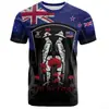 (Tecido Semelhante ao Algodão 170g) Camiseta Casual Fashionável de Manga Curta com Gola Redonda e Estampa Tribal Maori da Nova Zelândia em Desenho Animado 3D