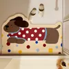 Tapete de banheiro fofo de desenho animado, tapete de porta absorvente de terra de diatomáceas antiderrapante, tapete de chão de banheiro de secagem rápida