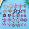 Accesorios de Pulsera Llavero Colgante de Aleación Flor de Cerezo Margarita Mezcla Caliente Transfronteriza 30 Aceite Morado