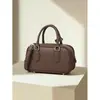 Bolso de Mano de Moda Simple de Gran Capacidad Estilo Coreano Versátil Boston Hombro Cruzado Bolso Bowling