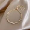Guofeng Elegante Elegante Pulseira de Bambu Totalmente Cravejada de Diamantes Design Retrô Feminino Pulseira de Bambu Ajustável com Puxador Pulseira Joia