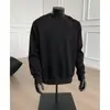 Moletom Masculino Pesado Gola Redonda, Tendência Primavera e Outono Retro Americano Patchwork Desconstruído Versão Solta Oversized Curta Larga Camiseta