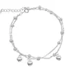 Pulseira Coração Tridimensional de Camada Dupla Super Feérica para Mulheres, Pulseira Empilhável Exquisita de Nicho de Luxo Leve, Joia Versátil e de Alto Padrão
