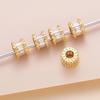 Cuentas de barril con orificios grandes, incrustaciones de cobre chapado en oro, retención de color fuerte, anillo espaciador, cuentas Passepartout, pulsera, accesorios de joyería