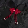 Botón de Hebilla Pan Qipao Mariposa Tres Capas Borla Decoración de Perlas Hecha a Mano Botón Estilo Nacional Nuevo Estilo Chino Hanfu Traje Tang Material Auxiliar Botón