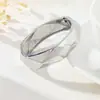 Pulseras Populares Transfronterizas Europeas y Americanas Ins Normcore Pulseras con Patrón de Onda Asimétrico Pulseras Metálicas Brillantes Joyería para Mujer