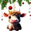 Adorno Navideño Colgante de Vaca de las Tierras Altas Transfronterizo Decoración de Vaca de Dibujos Animados Colgante para Llaves de Coche Mochila