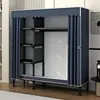 Guarda-roupa simples para casa, quarto, estrutura de aço, tubo de aço espesso, montagem, guarda-roupa de pano, aluguel de quarto, armário forte e durável