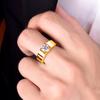 Anillo de Boda para Caballero Sencillo Moderno de Negocios Generoso y Estable Anillo de Cuerno de Moissanita de Imitación Anillo de Diamantes de 2 Quilates de Oro de 18K