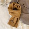 Outono e inverno novo cachecol de lã tricotado feminino estilo coreano all-match bordado cachecol de lã dachshund cachecol grosso e quente