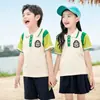 Uniforme de escuela primaria de verano de manga corta para niños y niñas, traje de uniforme de jardín de infantes, uniforme de clase para maestros, traje deportivo