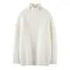 Suéter de Cachemir para Mujer 100% Cachemir Puro Casual Más Fácil de Combinar Color Sólido Moda Casual Prendas de Abrigo Cuello Alto Jersey Tejido