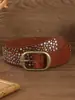 Cinturón Punk Street Metal Pesado Europeo y Americano Sin Reglas Tachuelas de Pata Diamante Decorativo para Jeans Explosiones Transfronterizas