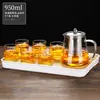 Bule de Vidro com Alça Lateral para Infusão de Chá Doméstico Espessado Resistente a Altas Temperaturas Bule Chaleira Bule para Ferver conjunto Conjunto de Chá Artesanal