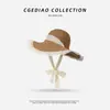 Sombrero de Sol de Verano para Mujer 2026 Nuevo Estilo Vacaciones en la Costa Playa Ala Ancha Sombrero de Pescador de Paja Cinta Parasol Sombrero de Paja