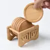 Juego de posavasos redondos de bambú, tapete aislante del calor para taza de té, posavasos cuadrado de kung fu, accesorios para ceremonia del té, tapete para taza de té