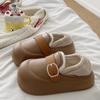Nuevos Zapatos de Algodón 2024 Forrados de Felpa para Calentar Ropa de Casa Pantuflas de Algodón Calzado Exterior Bolsa Tacón Zapatos de Algodón Material Eva Antideslizante Impermeable