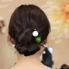 Pasador de Pelo Simple con Perlas de Tres Dientes de 8cm Artefacto para el Cabello en la Parte Posterior de la Cabeza Pasador Elegante Estampador de Cabello Moda Pasador de Cabello Peine de Cabello