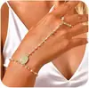 Pulsera de Joyería con Colgante Redondo en Acero Inoxidable y Oro de 14K con Forma de Cruz, Tendencia Popular de Moda de Amazon con Trébol de Cuatro Hojas
