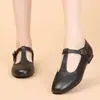 Zapatos Mary Jane Cómodos de Suela Blanda para Mujer, Nuevo Estilo Primavera y Verano 2026, Zapatos de Cuero Versátiles Negros de Tacón Medio con Hebilla para Mujer