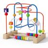 Juguetes de inteligencia para niños, reloj de oruga retorcida de madera artificial, cuentas de piano, torre de arcoíris, traje de regalo disperso