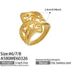Moda Europea y Americana Anillos Geométricos Huecos Anillos de Acero Inoxidable Chapados en Oro de 18K Joyería Exagerada Elegante para Mujeres Venta al por Mayor