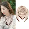 Bufanda de Seda con Hebilla Magnética Pequeña, Bufanda Cuadrada Versátil Nueva Resistente al Frío, Bufanda Decorativa de Moda Cálida Estilo Coreano para Mujer de Otoño e Invierno
