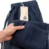 Pantalones Cortos de Lino y Algodón de Color Sólido Estilo Chino para Hombre de Verano, Rectos Sueltos Delgados Cintura Elástica Casuales de Lino Venta al por Mayor
